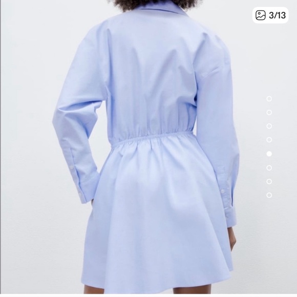 Zara Women's Blue Faux Wrap Dress - Picture 3 of 6